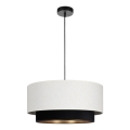 Lustre suspenso em cabo NATIA 1xE27/60W/230V Ø 45 cm branco/preto