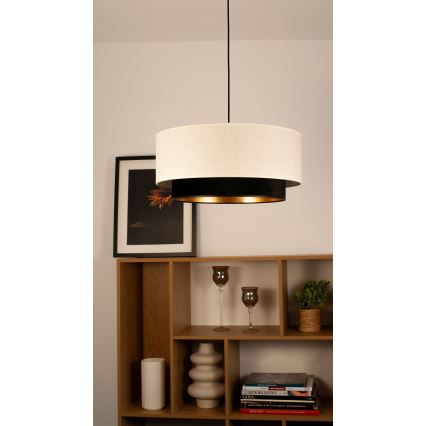 Lustre suspenso em cabo NATIA 1xE27/60W/230V Ø 45 cm branco/preto