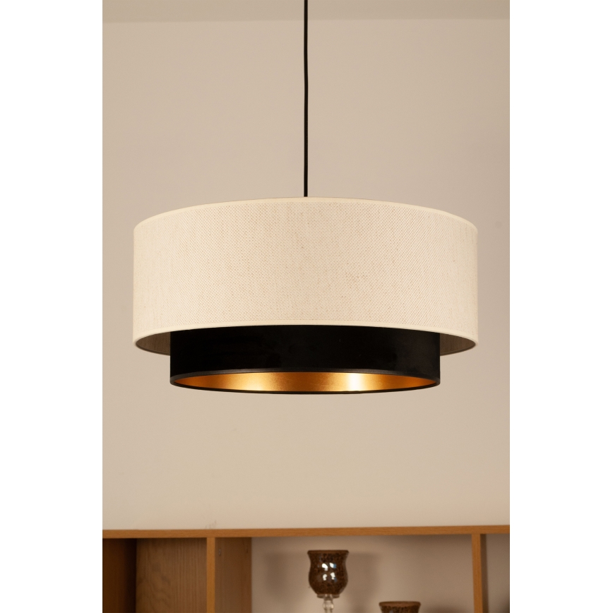 Lustre suspenso em cabo NATIA 1xE27/60W/230V Ø 45 cm branco/preto