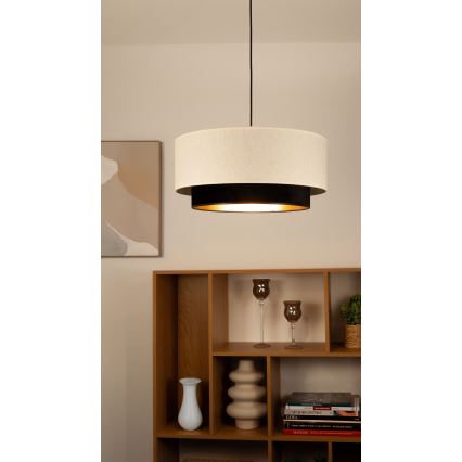 Lustre suspenso em cabo NATIA 1xE27/60W/230V Ø 45 cm branco/preto