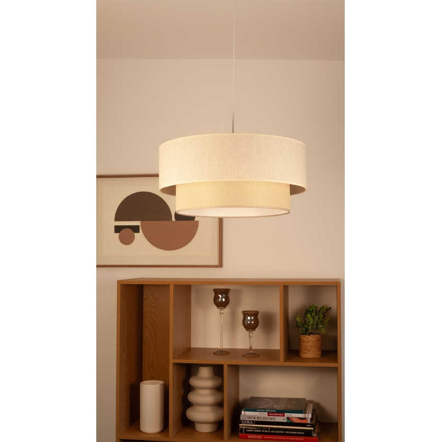 Lustre suspenso em cabo NATIA 1xE27/60W/230V Ø 45 cm creme