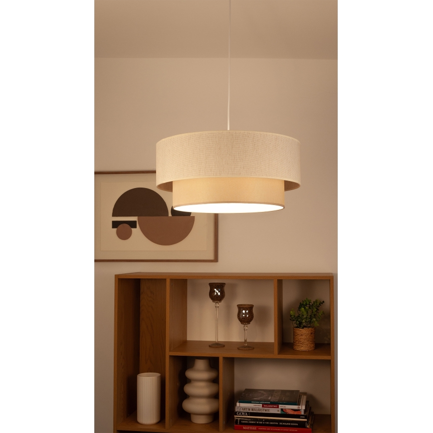 Lustre suspenso em cabo NATIA 1xE27/60W/230V Ø 45 cm creme