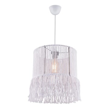 Lustre suspenso em cabo NESS MACRAME 1xE27/40W/230V branco