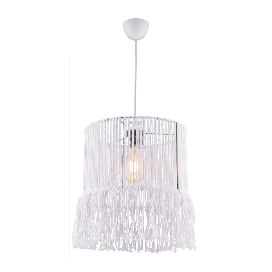 Lustre suspenso em cabo NESS MACRAME 1xE27/40W/230V branco