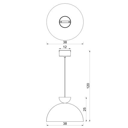 Lustre suspenso em cabo NEVIS 1xE27/15W/230V Ø 38 cm bege