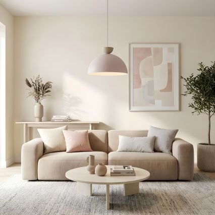 Lustre suspenso em cabo NEVIS 1xE27/15W/230V Ø 50 cm creme