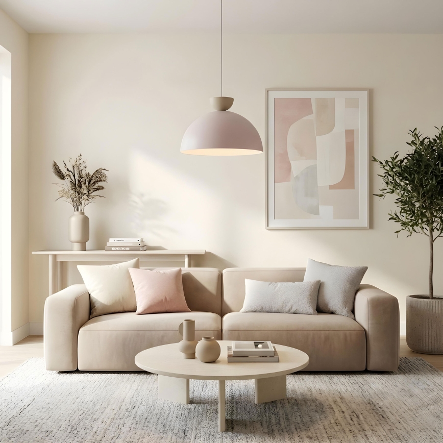 Lustre suspenso em cabo NEVIS 1xE27/15W/230V Ø 50 cm creme