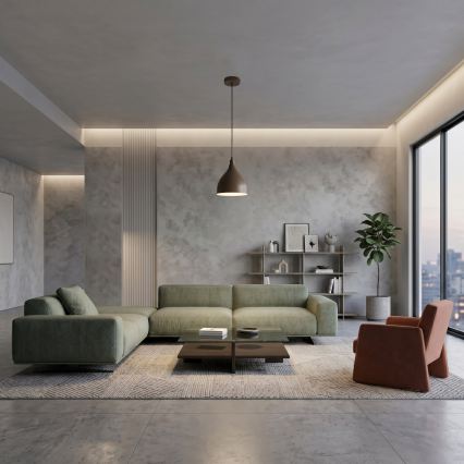 Lustre suspenso em cabo NOAK CLASSIC 1xE27/15W/230V castanho