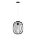 Lustre suspenso em cabo OVELLA 1xE27/15W/230V Ø 34 cm preto