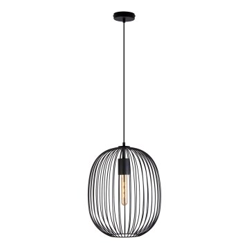 Lustre suspenso em cabo OVELLA 1xE27/15W/230V Ø 34 cm preto