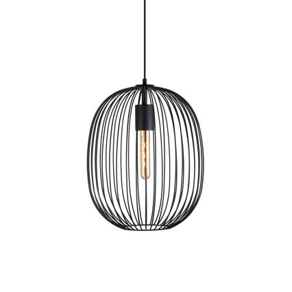 Lustre suspenso em cabo OVELLA 1xE27/15W/230V Ø 34 cm preto