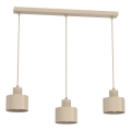 Lustre suspenso em cabo PARKLA 3xE27/15W/230V bege