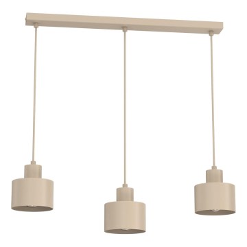 Lustre suspenso em cabo PARKLA 3xE27/15W/230V bege