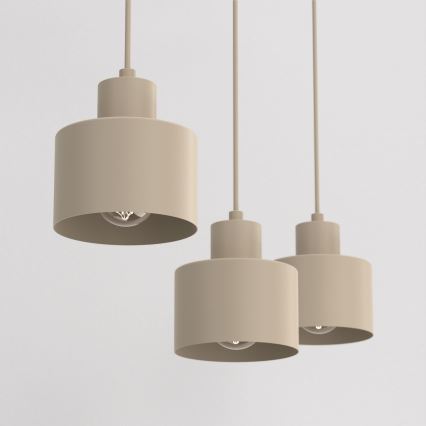 Lustre suspenso em cabo PARKLA 3xE27/15W/230V bege