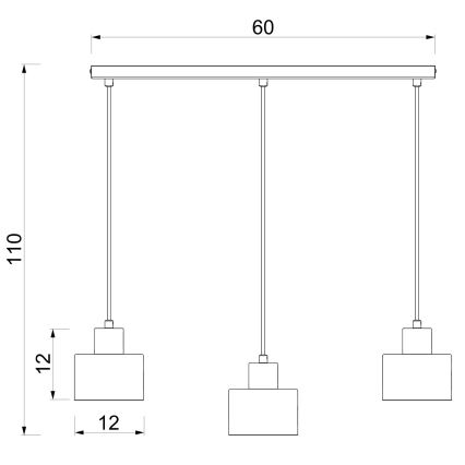 Lustre suspenso em cabo PARKLA 3xE27/15W/230V bege