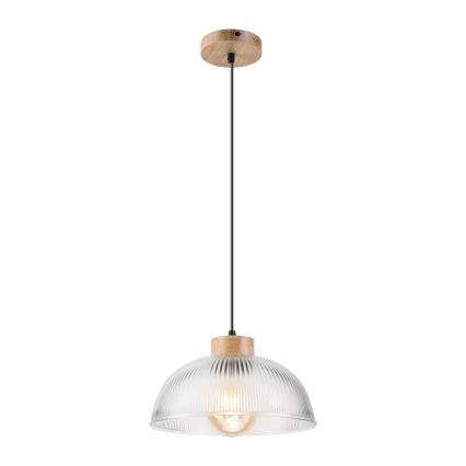 Lustre suspenso em cabo PIA 1xE27/60W/230V, Ø 30 cm, carvalho