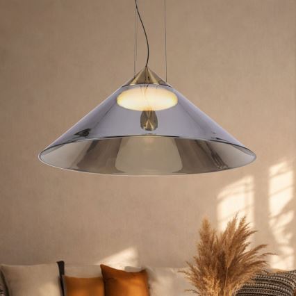Lustre suspenso em cabo PRESTO 1xGX53/10W/230V Ø 50 cm dourado/cinzento fumado