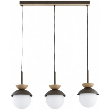 Lustre suspenso em cabo REMKE 3xE14/10W/230V castanho