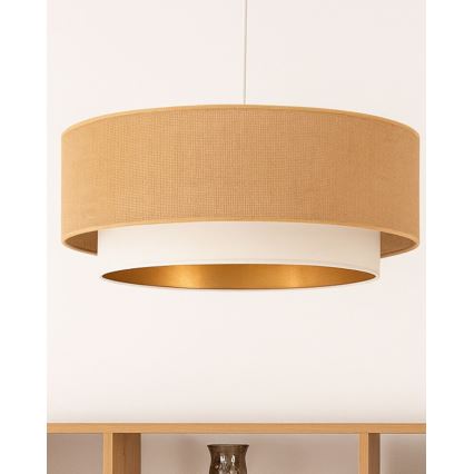 Lustre suspenso em cabo SARTA 1xE27/60W/230V Ø 45 cm branco/juta