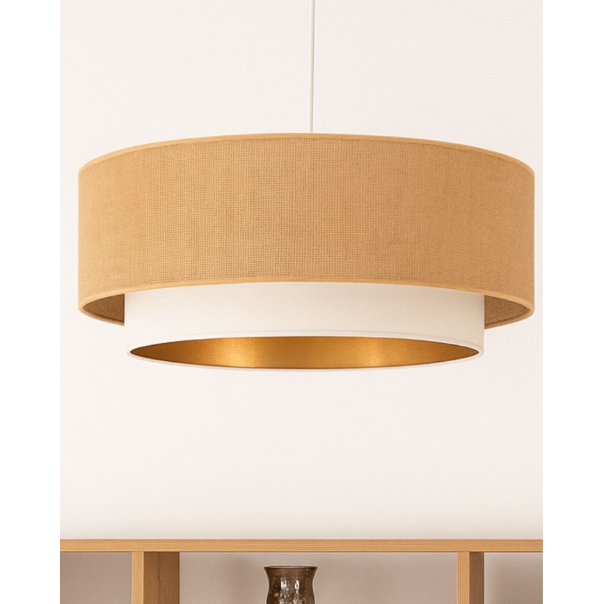 Lustre suspenso em cabo SARTA 1xE27/60W/230V Ø 45 cm branco/juta