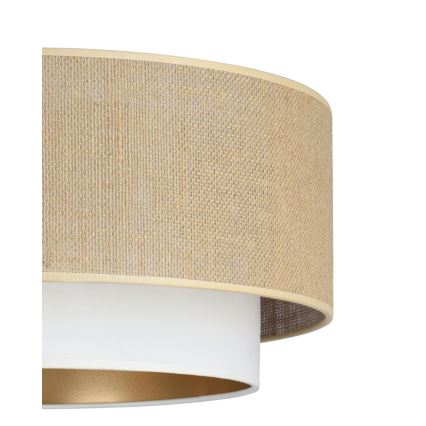 Lustre suspenso em cabo SARTA 1xE27/60W/230V Ø 45 cm branco/juta