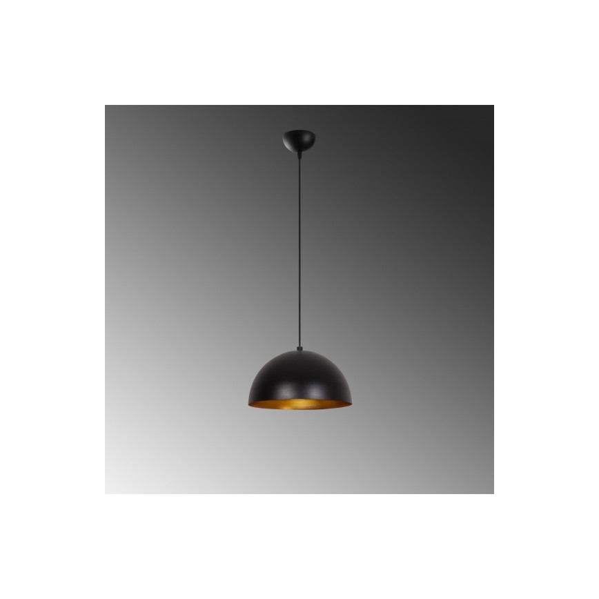 Lustre suspenso em cabo SIVANI 1xE27/40W/230V Ø 30 cm preto/cobre