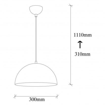 Lustre suspenso em cabo SIVANI 1xE27/40W/230V Ø 30 cm preto/cobre