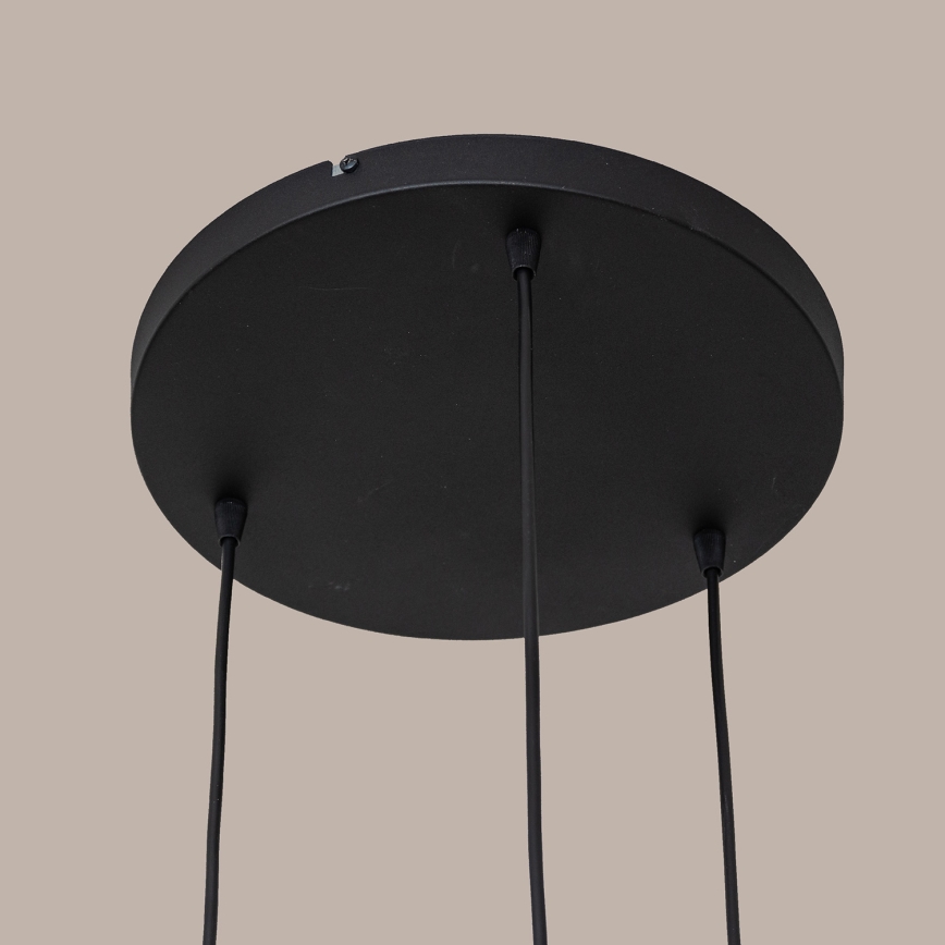 Lustre suspenso em cabo SOLANO 3xE27/15W/230V preto/cromo brilhante