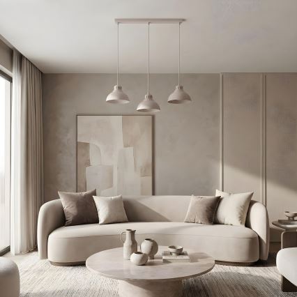 Lustre suspenso em cabo SVEN 3xE27/15W/230V creme
