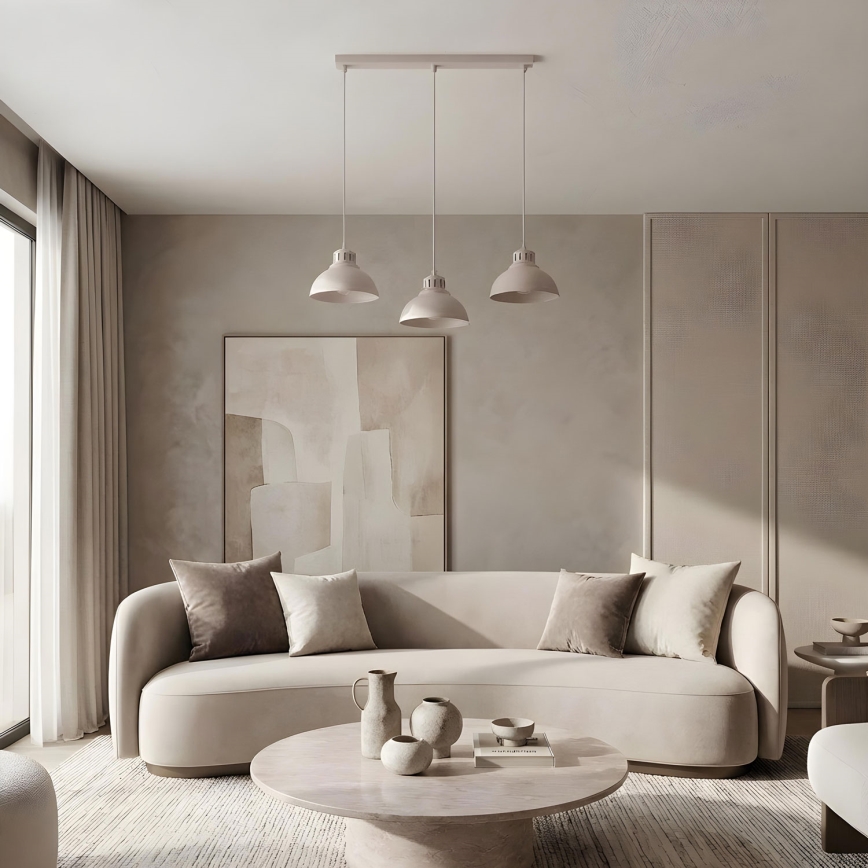 Lustre suspenso em cabo SVEN 3xE27/15W/230V creme