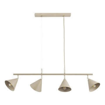 Lustre suspenso em cabo ZELTA 4xE27/15W/230V bege