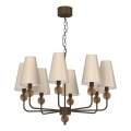 Lustre suspenso em corrente GRENADA 8xE14/15W/230V bege