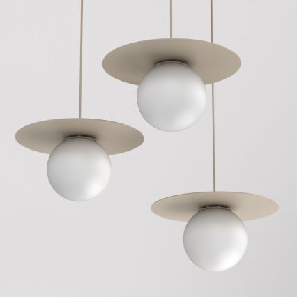 Lustre suspenso FLAT 3xE27/15W/230V bege