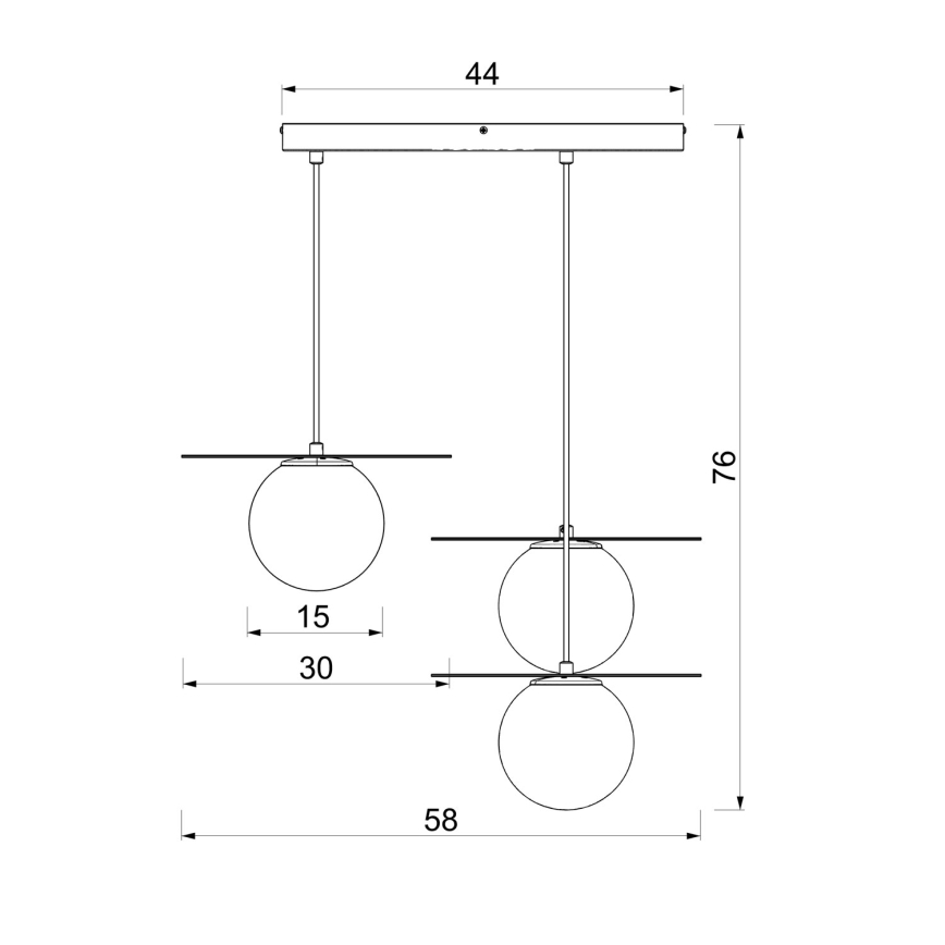 Lustre suspenso FLAT 3xE27/15W/230V bege