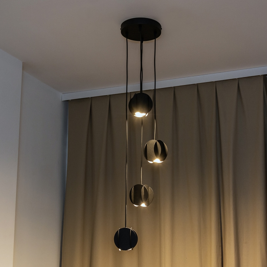 Lustre suspenso GAMBIT 4xGU10/10W/230V preto