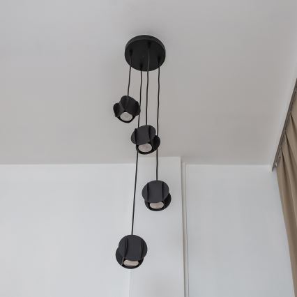 Lustre suspenso GAMBIT 4xGU10/10W/230V preto
