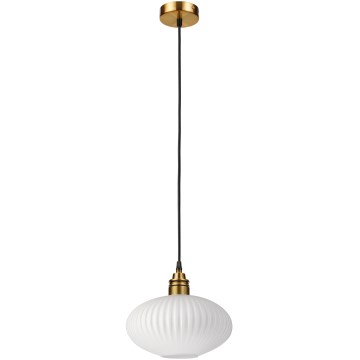 Lustre suspenso HECTOR 1xE27/15W/230V branco/latão Ø 25 cm
