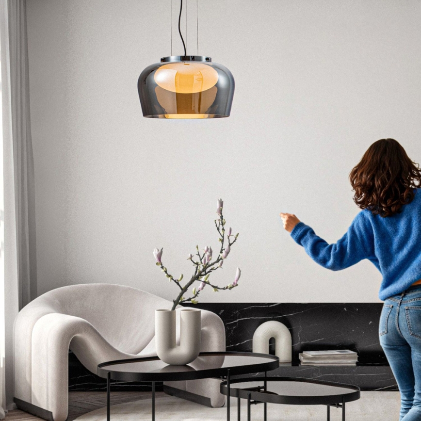 Lustre suspenso INSIEME 1xGX53/10W/230V Ø 38 cm, preto fumê