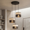 Lustre suspenso KARBON 3xE27/15W/230V preto/cinzento