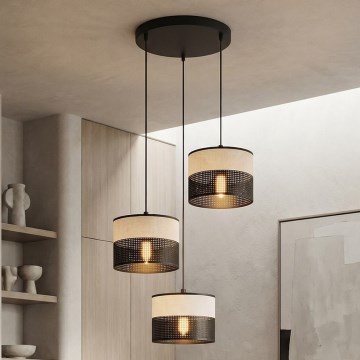 Lustre suspenso KARBON 3xE27/15W/230V preto/cinzento