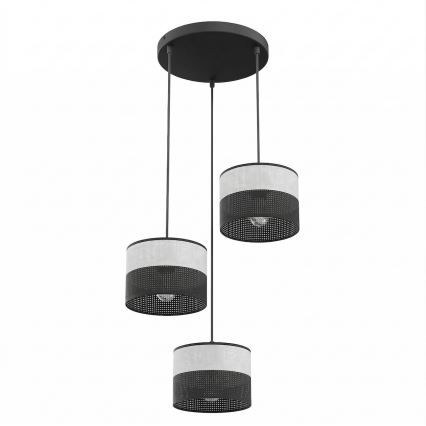 Lustre suspenso KARBON 3xE27/15W/230V preto/cinzento