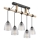 Lustre suspenso LEANDRA com cabo, 5xE27/15W/230V, carvalho/preto