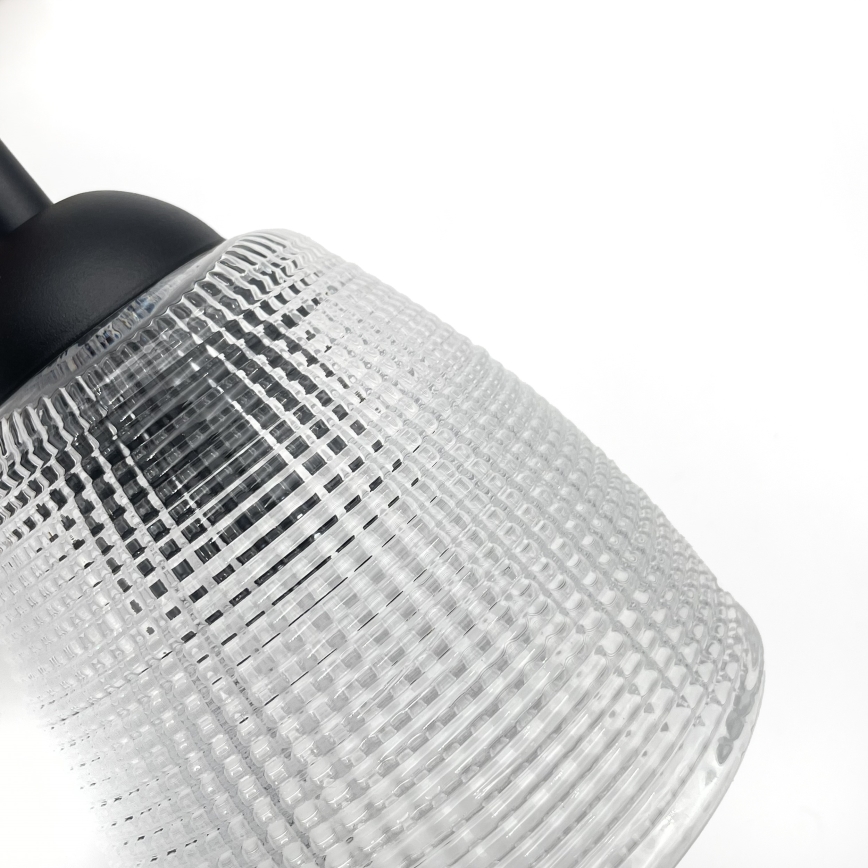 Lustre suspenso LEANDRA com cabo, 5xE27/15W/230V, carvalho/preto