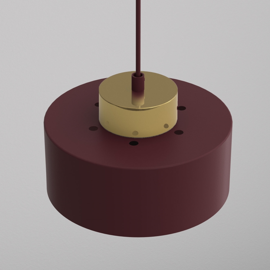 Lustre suspenso MARTI em cabo 1xE27/15W/230V bordô/dourado