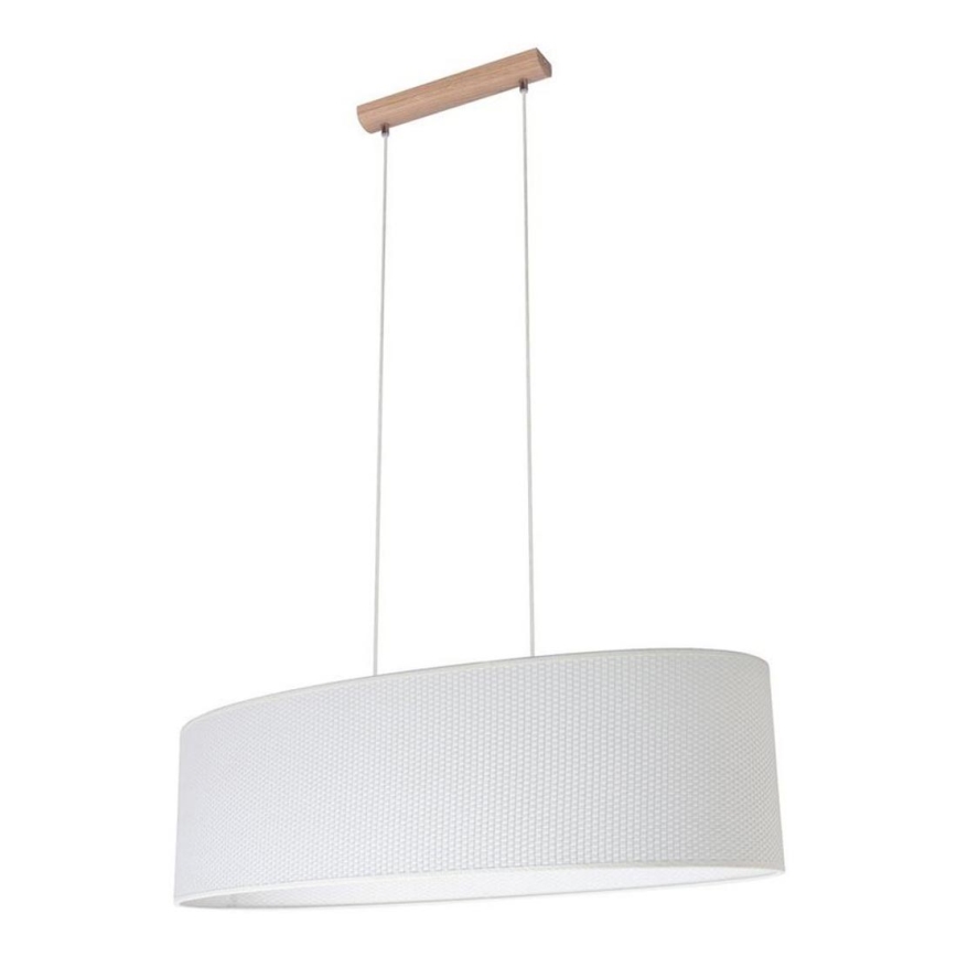 Lustre suspenso MERCEDES 2xE27/40W/230V branco/carvalho