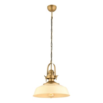Lustre suspenso MONZA, 1x E27/40W/230V, Ø 35 cm, creme/bronze