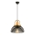 Lustre suspenso MONZA com cabo 1xE27/40W/230V Ø 29 cm preto/dourado