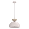 Lustre suspenso NEVIS com cabo 1xE27/15W/230V Ø 29 cm creme