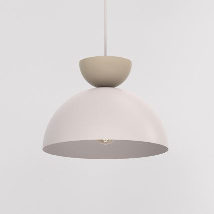 Lustre suspenso NEVIS com cabo 1xE27/15W/230V Ø 29 cm creme