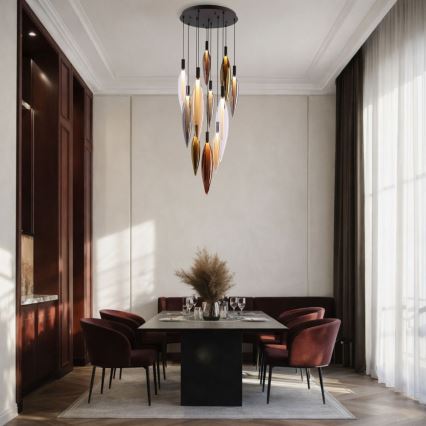 Lustre suspenso NORDIC 11xG9/5W/230V preto